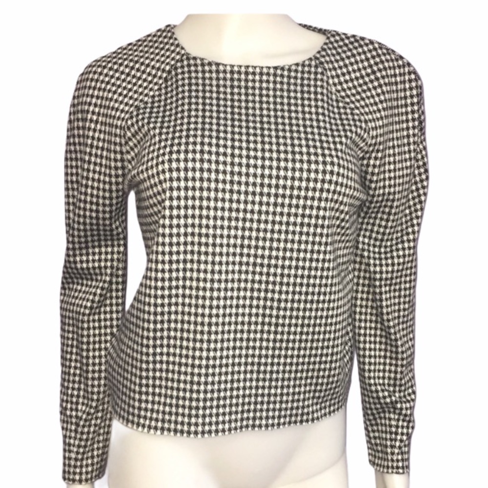 Tildon Houndstooth Split Back Top Size Women's Xs - image 1
